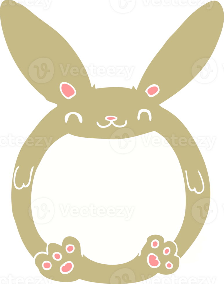 flat color style cartoon rabbit png