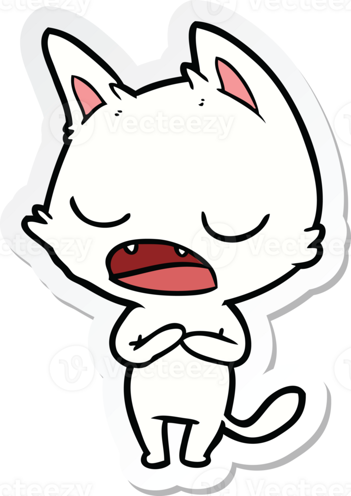 sticker of a talking cat cartoon png