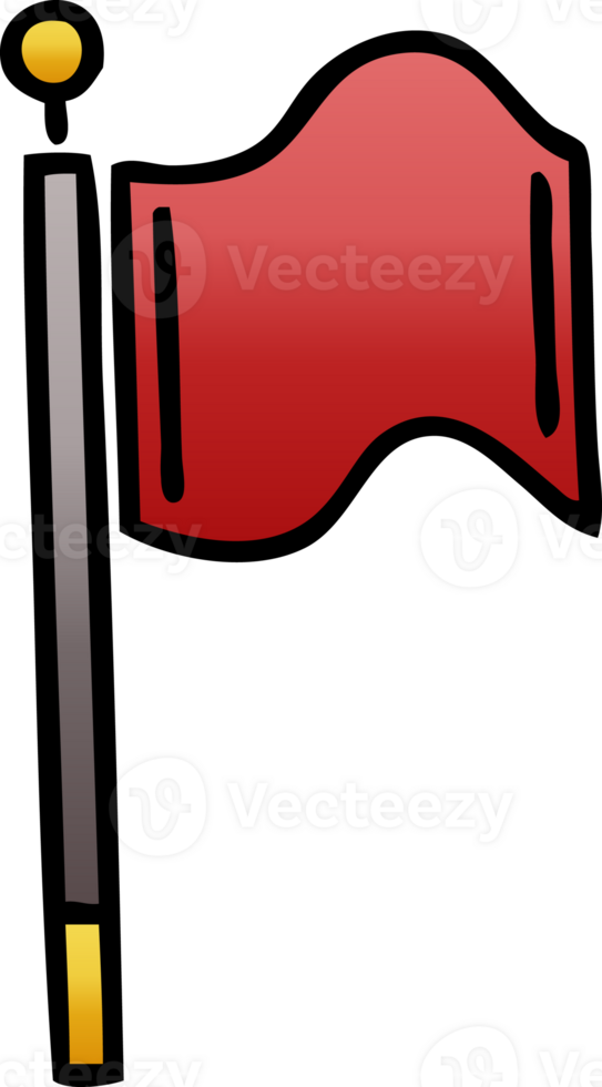gradient shaded cartoon of a red flag png