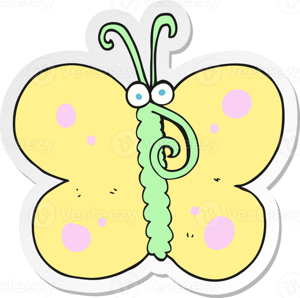 sticker of a cartoon butterfly png