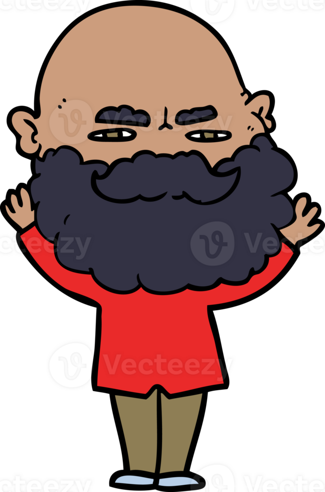 cartoon man with beard frowning png