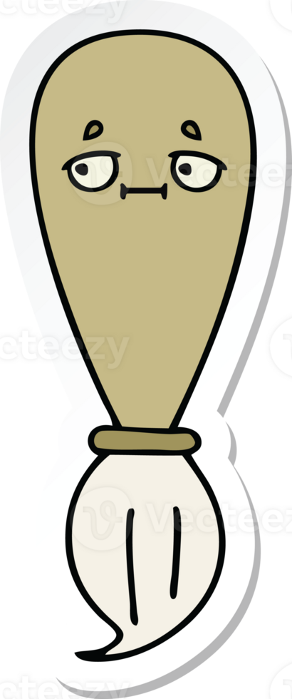 sticker of a cute cartoon paint brush png