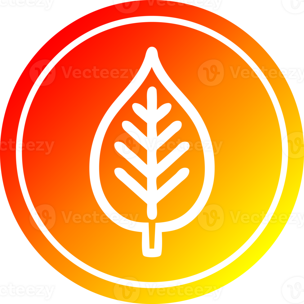 natural leaf circular icon with warm gradient finish png