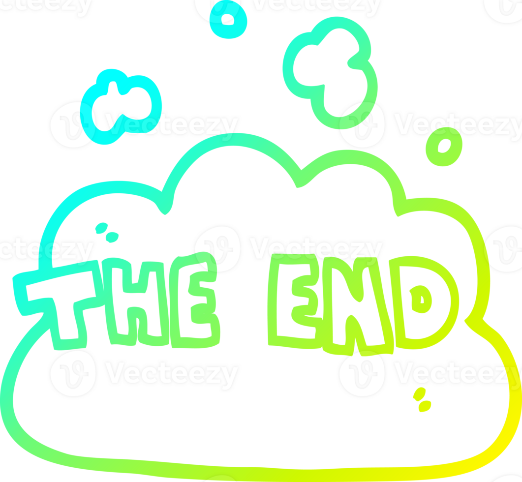 cold gradient line drawing of a cartoon the end font png