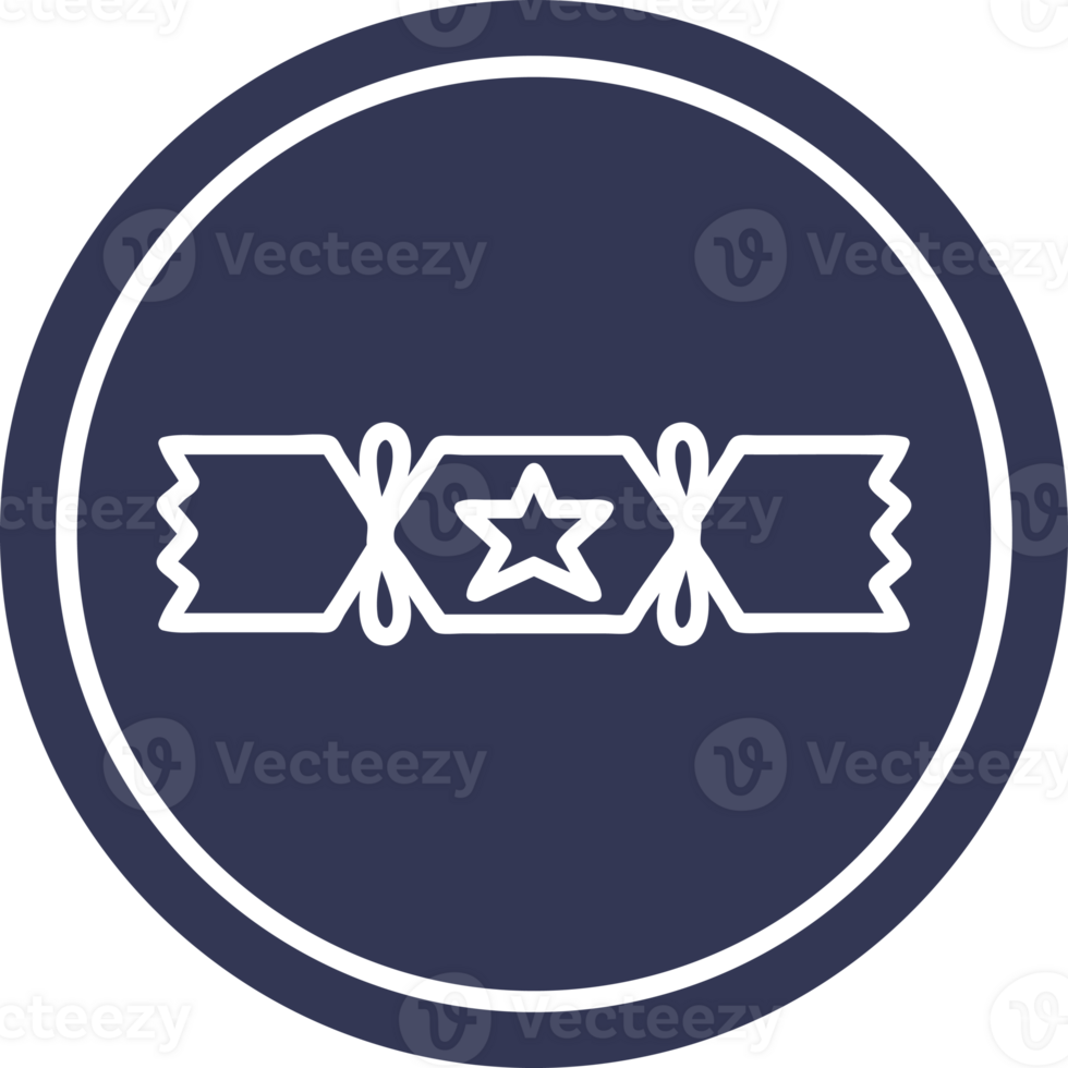 christmas cracker circular icon symbol png
