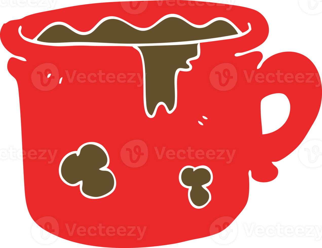 flat color illustration of old coffee cup png