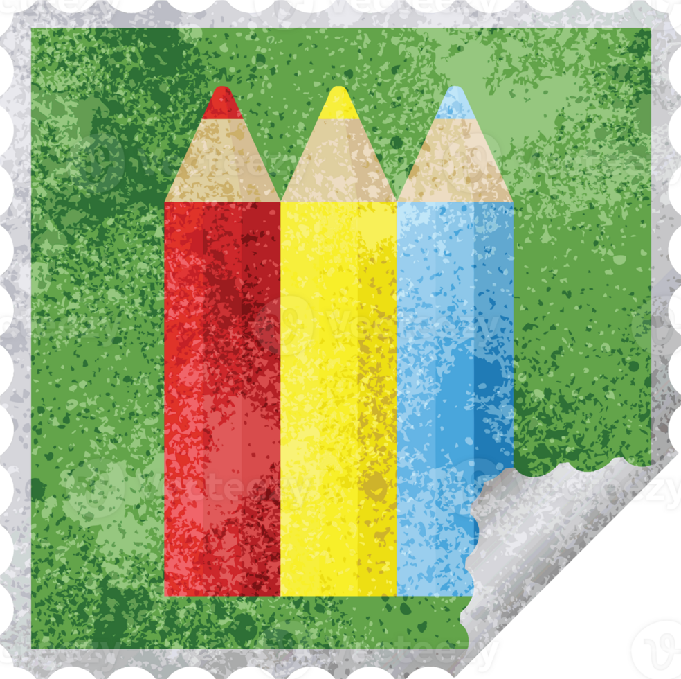 color pencils graphic square sticker stamp png