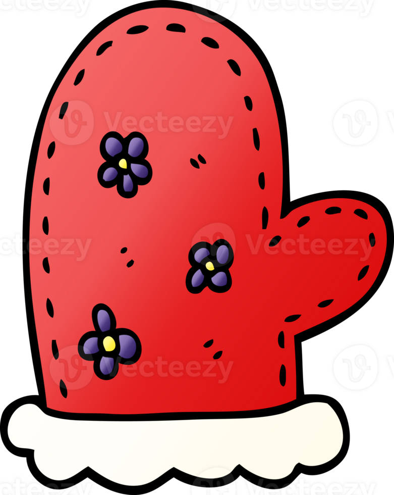 cartoon doodle oven mitts png