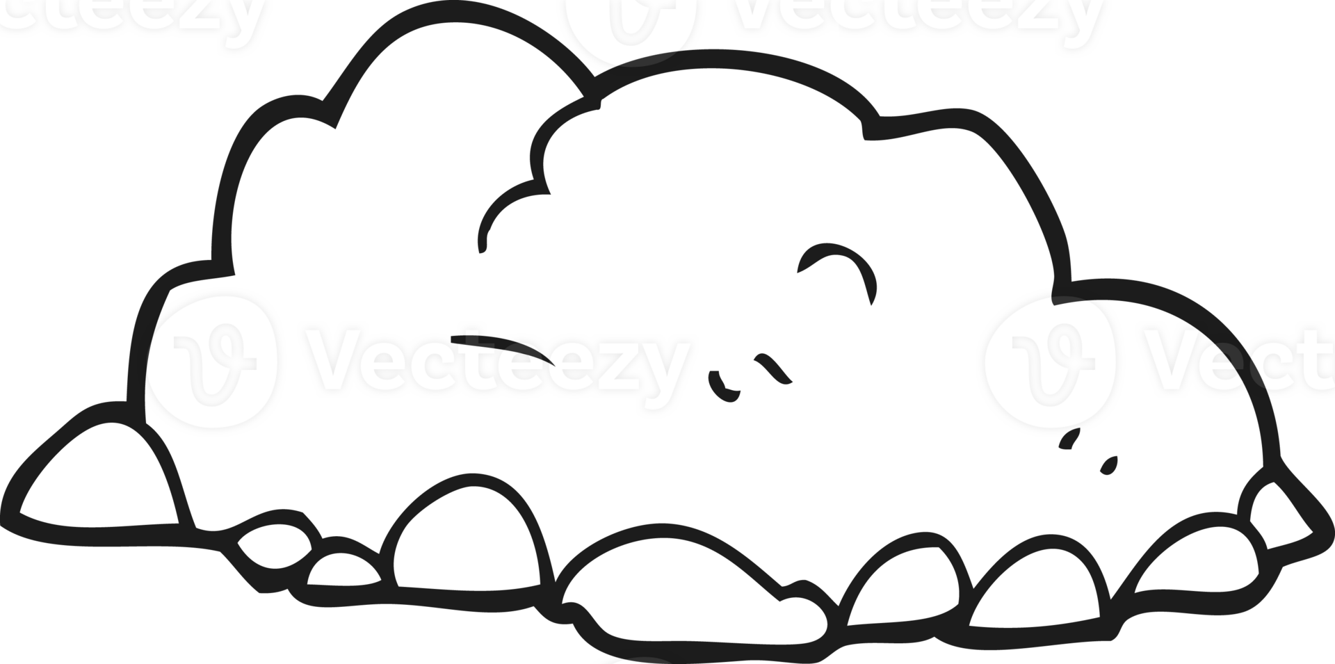 drawn black and white cartoon pile of dirt png