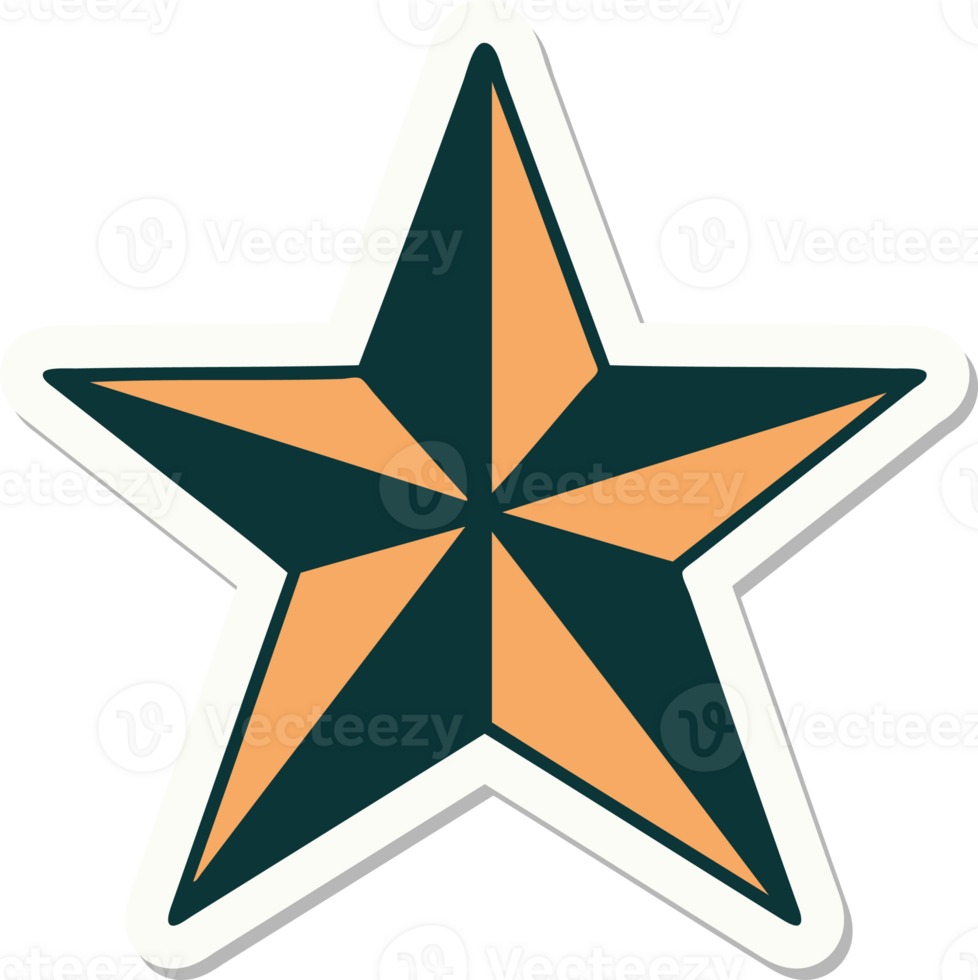 sticker of tattoo in traditional style of a star png
