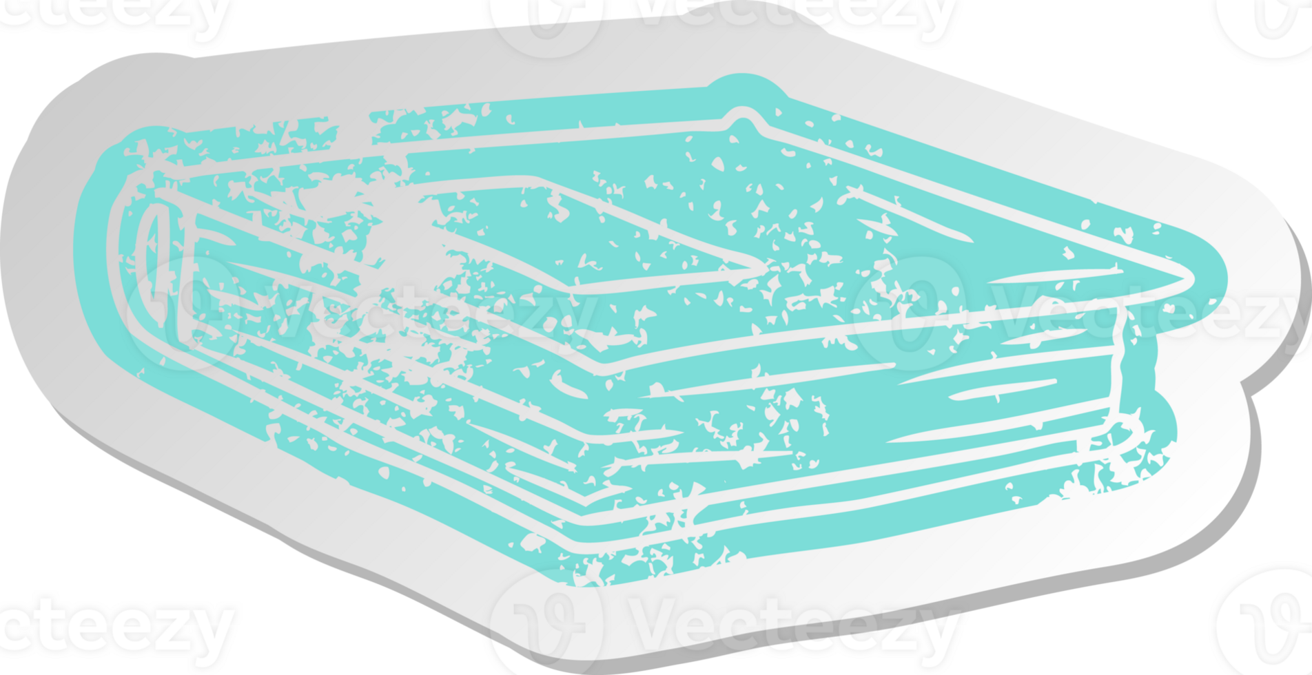distressed old cartoon sticker of a red journal png