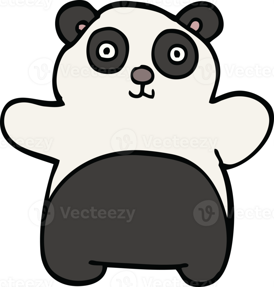 cartoon doodle happy panda png