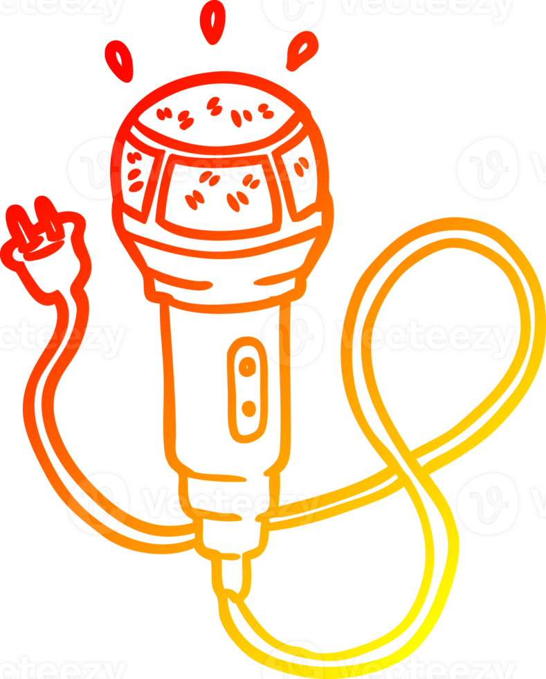 warm gradient line drawing of a microphone png