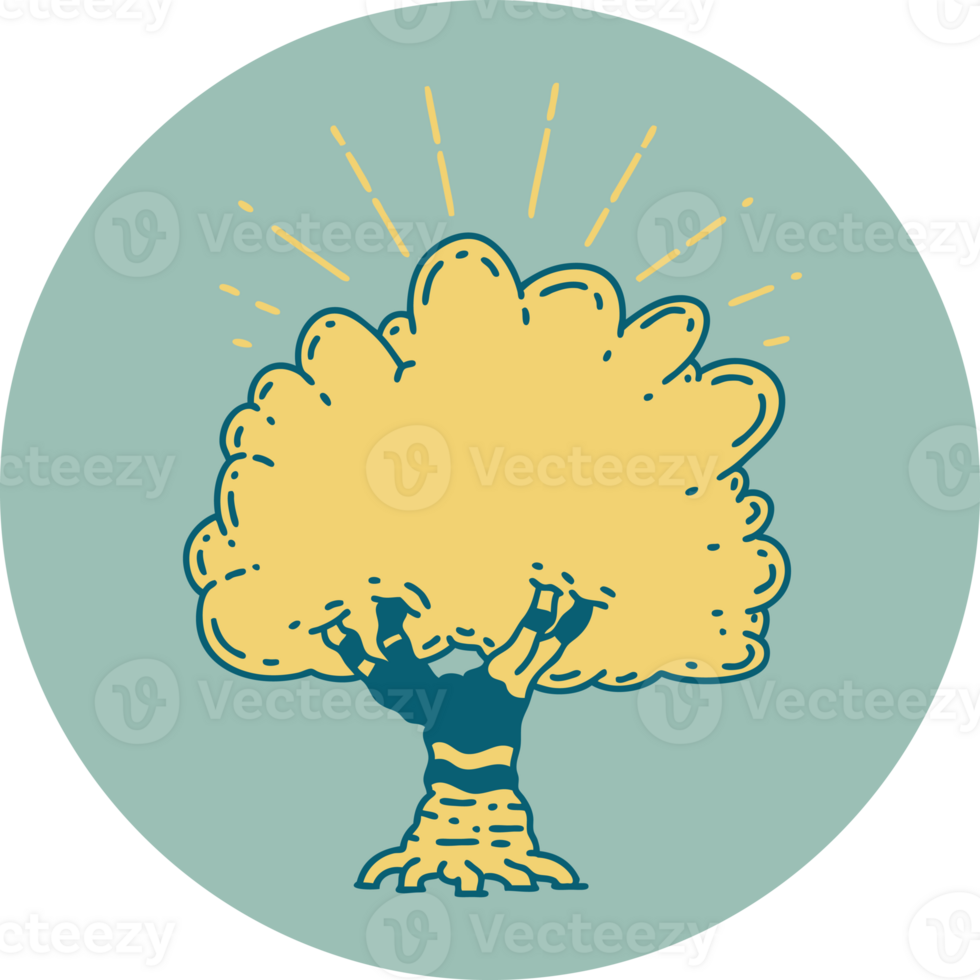 icon of a tattoo style tree png