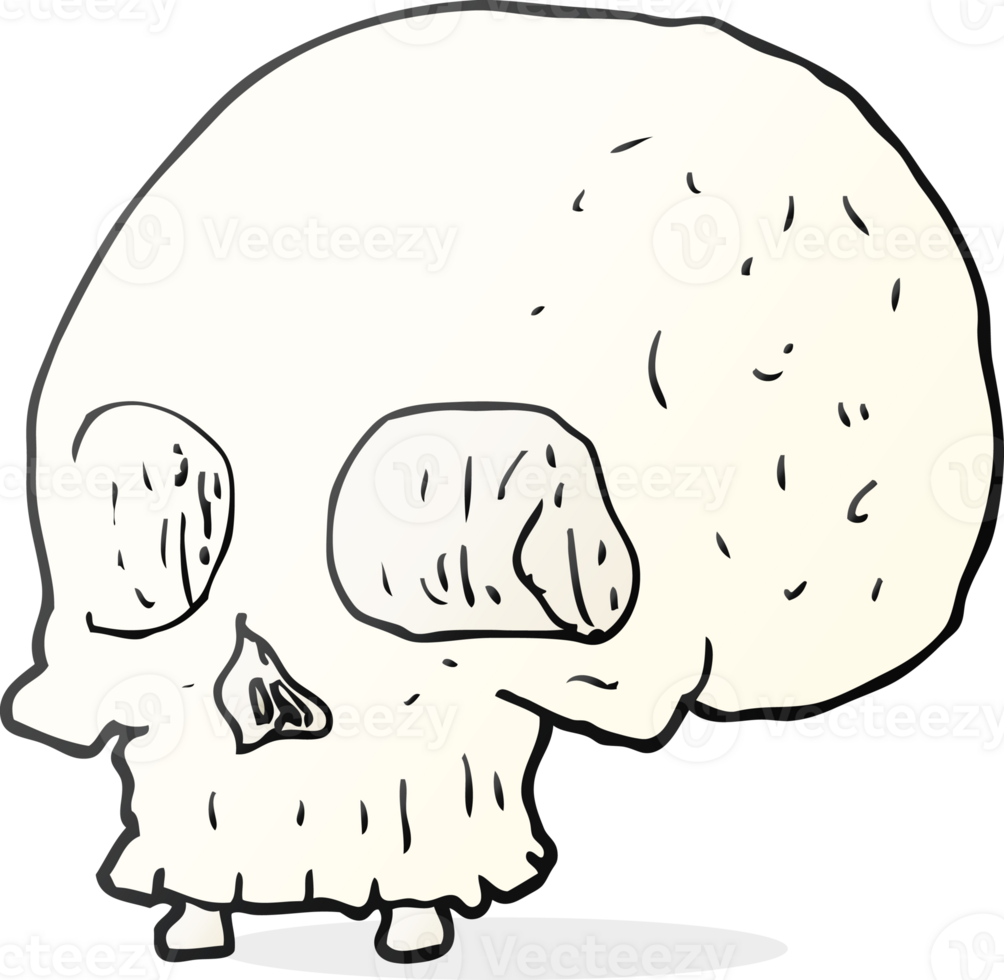 drawn cartoon old skull png