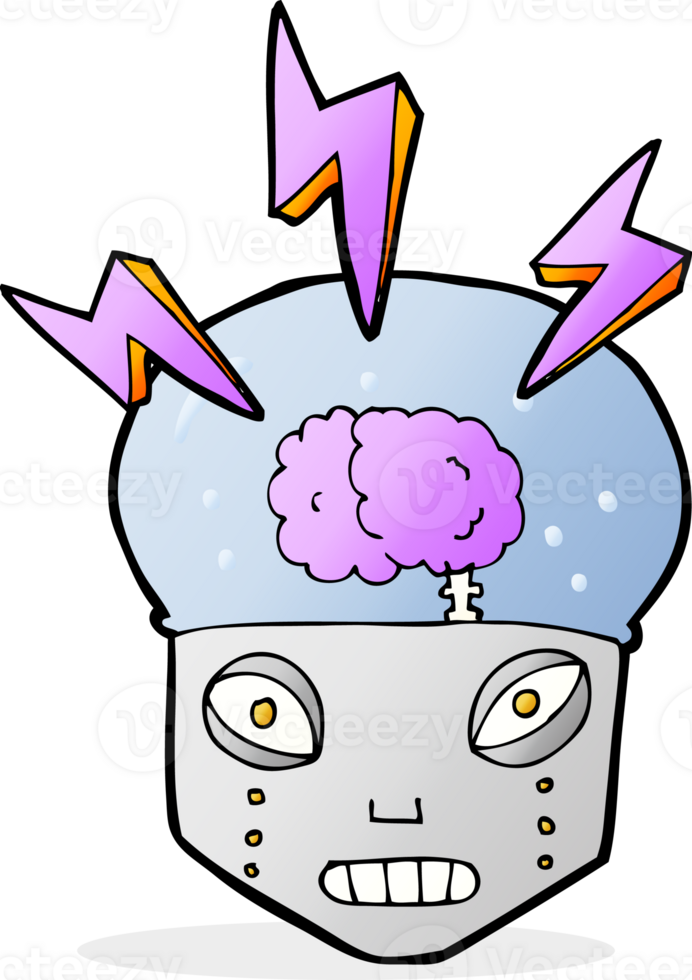 cartoon clever robot png