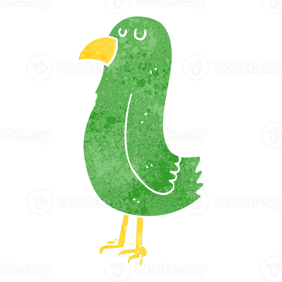 retro cartoon parrot png