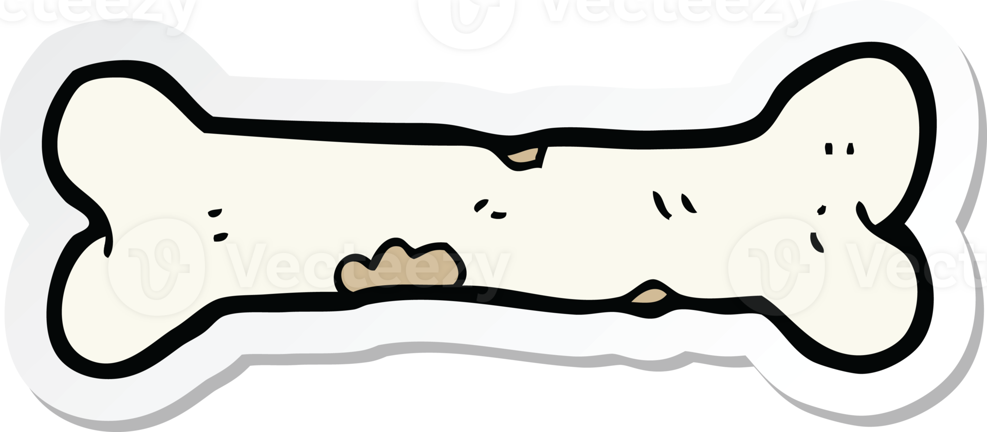 sticker of a cartoon bone png