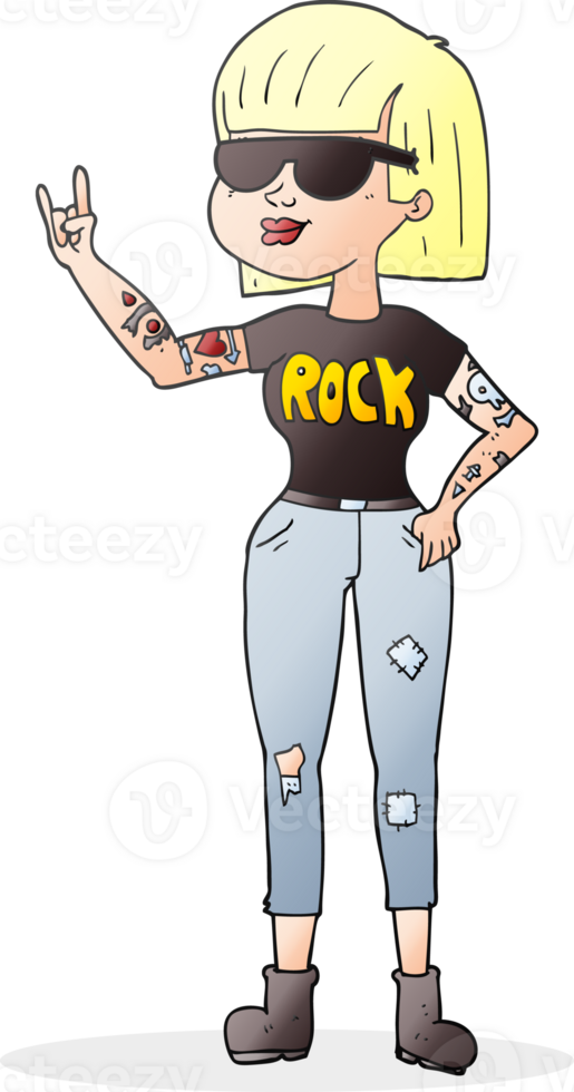 drawn cartoon rock woman png
