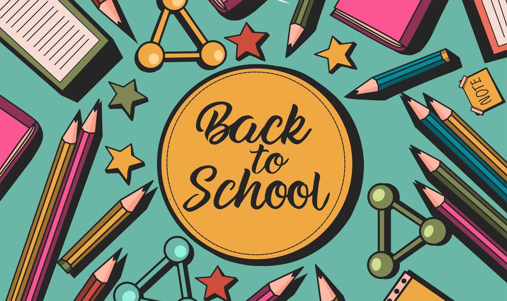Back to school background with icons Illustration vector