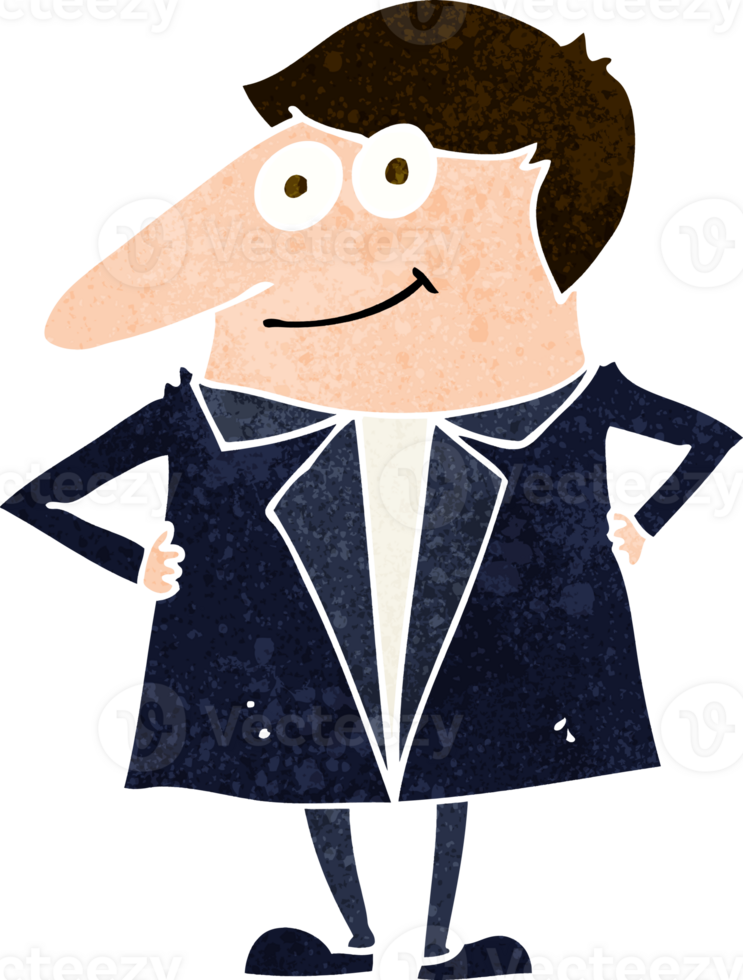 cartoon happy man in suit png