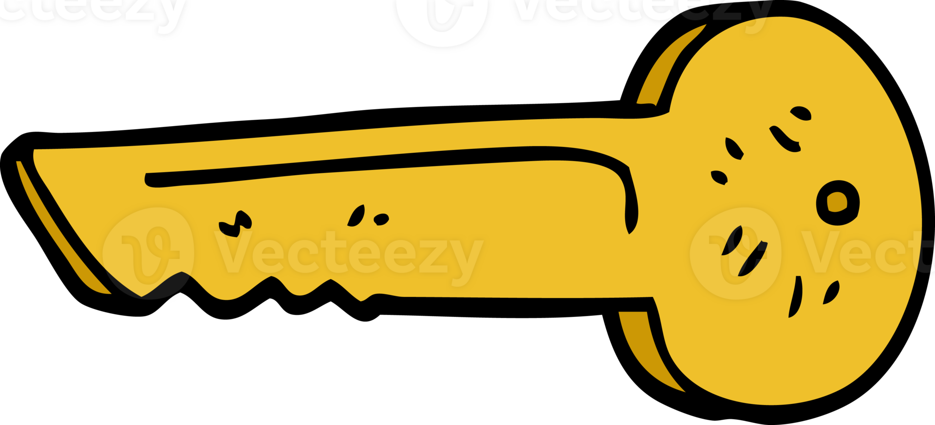 cartoon doodle gold key png