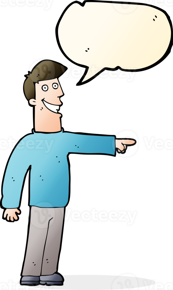 cartoon pointing man with speech bubble png