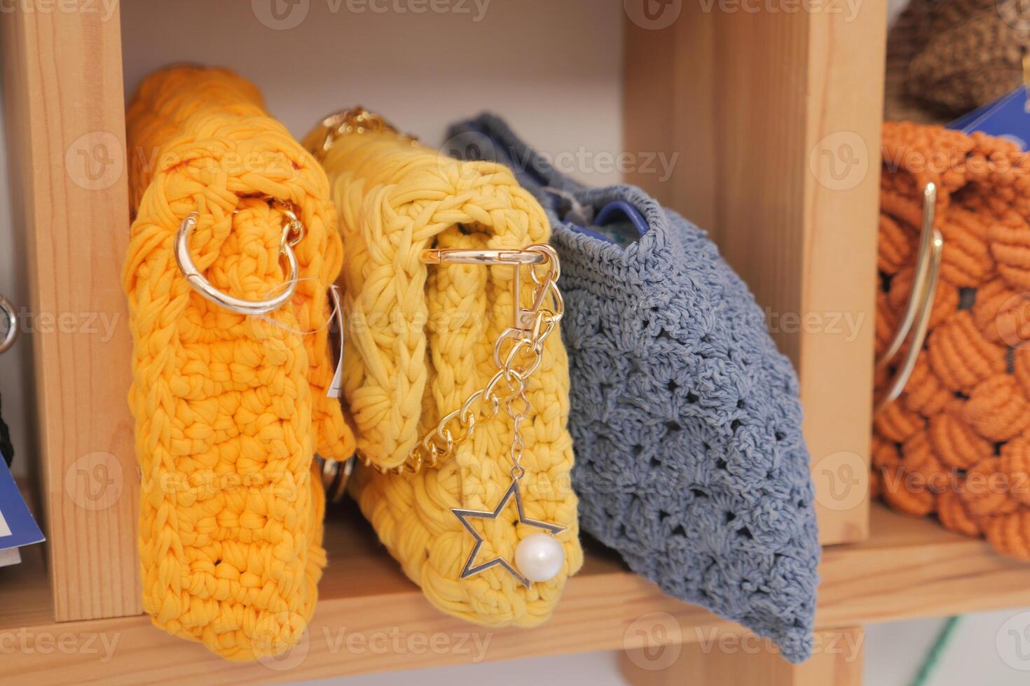 woolen bags in a store photo