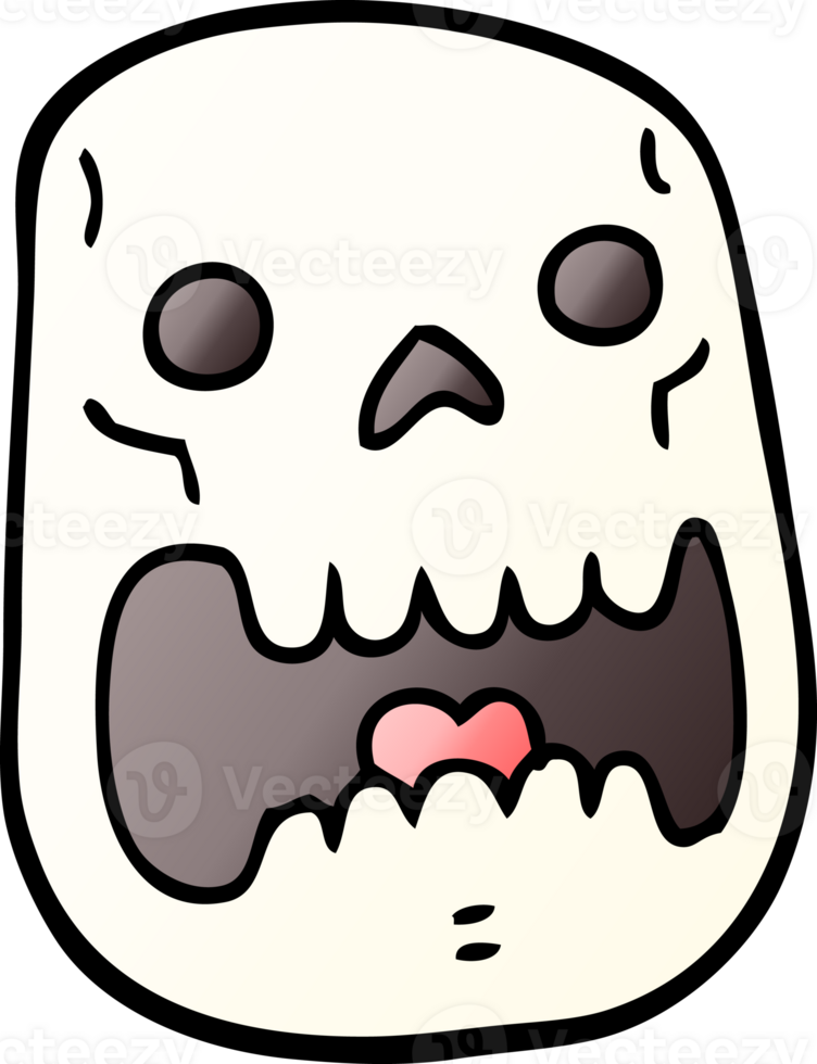 cartoon doodle halloween skull png