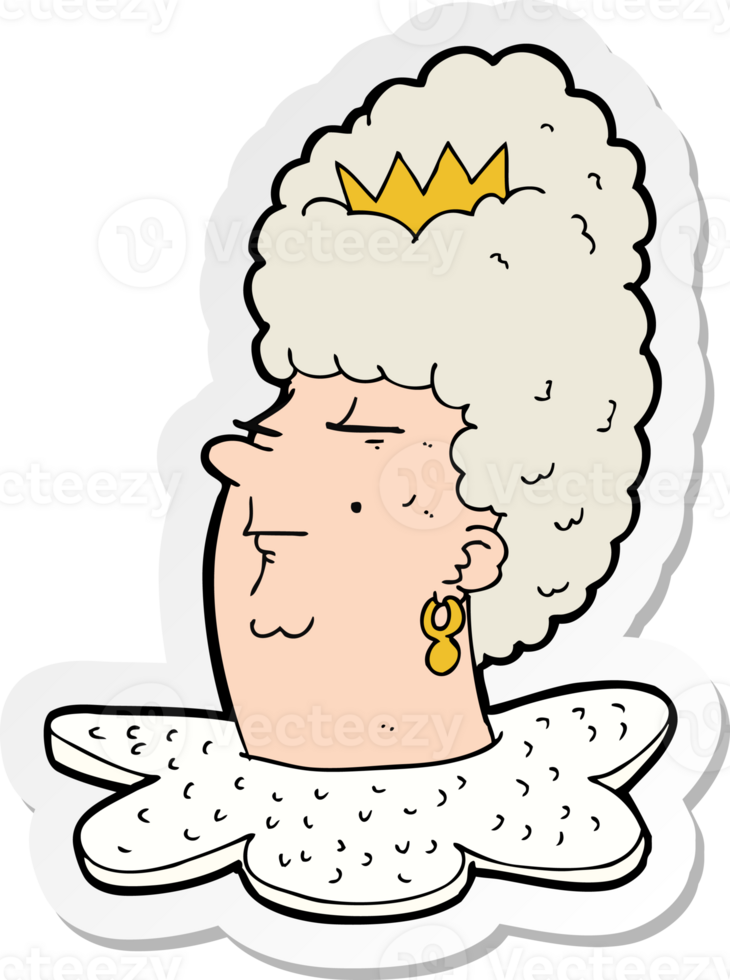 adesivo de uma cabeça de rainha dos desenhos animados png