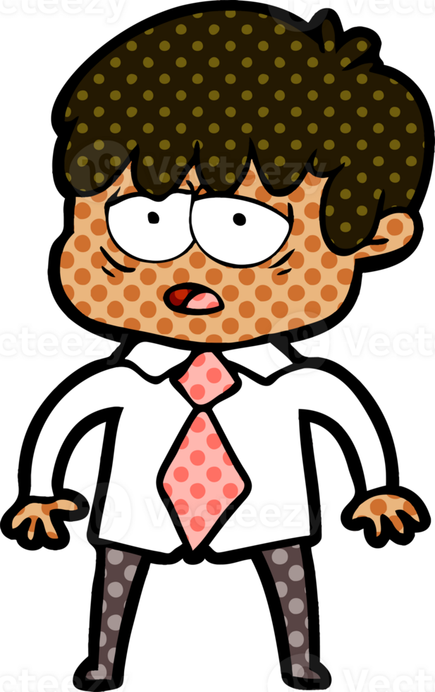 cartoon exhausted boy png
