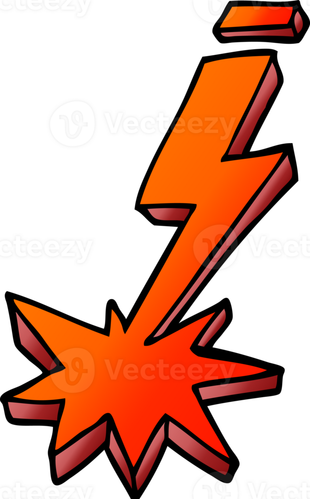 cartoon doodle thunder bolt png
