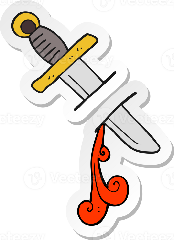 sticker of a cartoon tattoo knife symbol png
