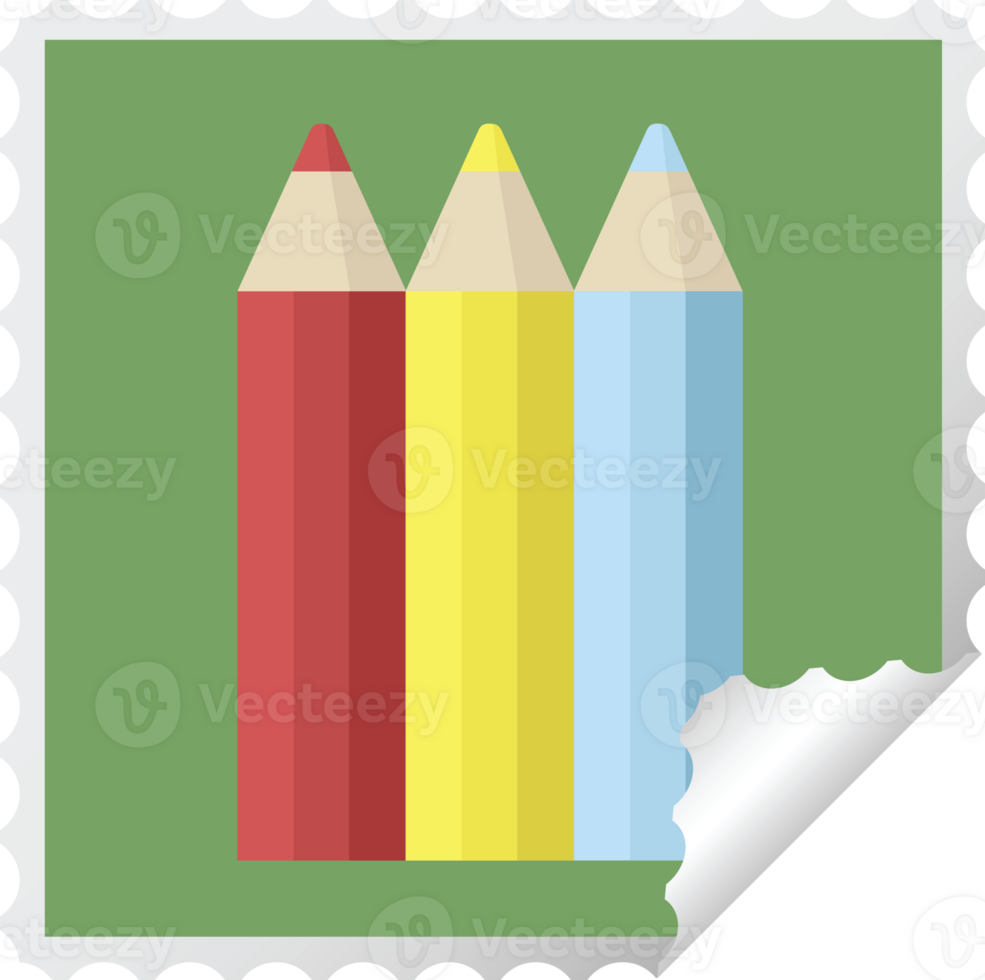 color pencils graphic square sticker stamp png