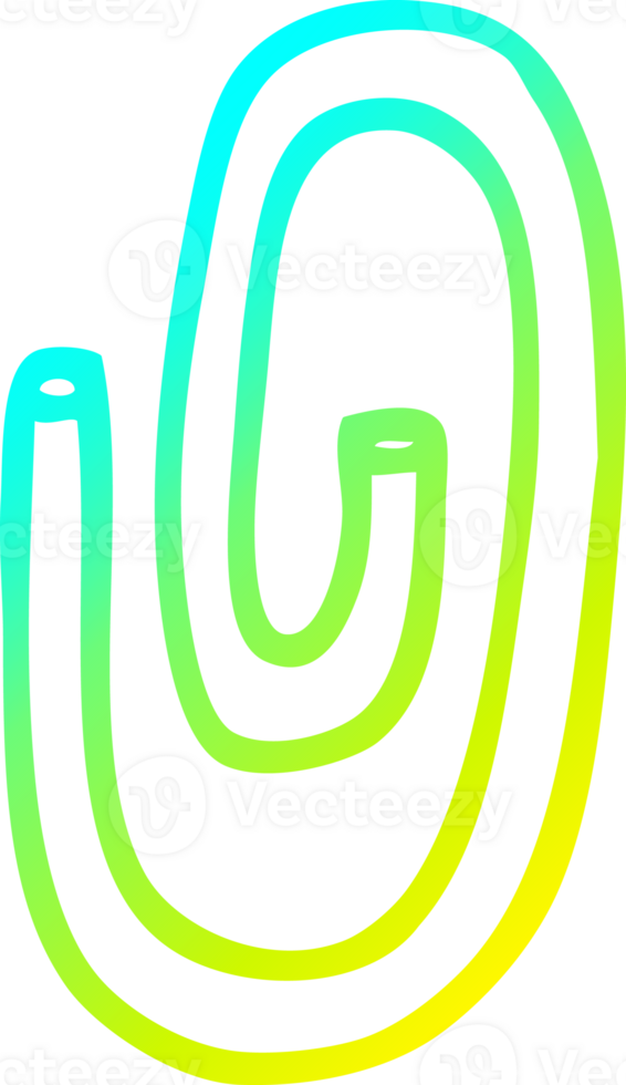 cold gradient line drawing of a cartoon paper clip png
