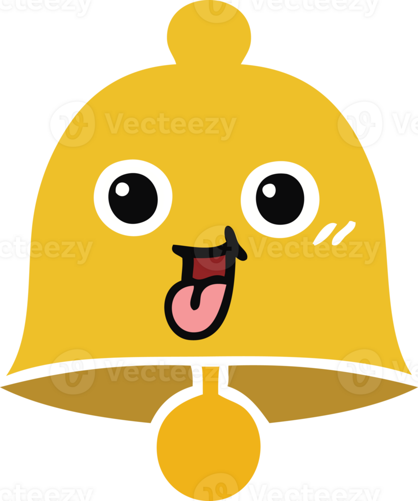flat color retro cartoon of a bell png