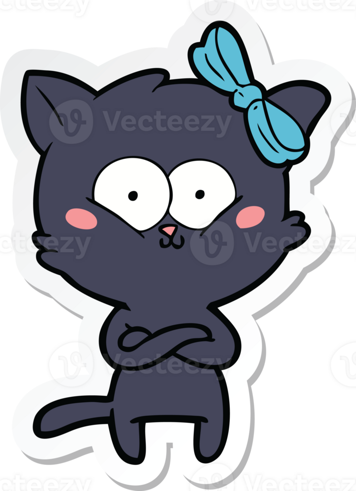 sticker of a cartoon cat png