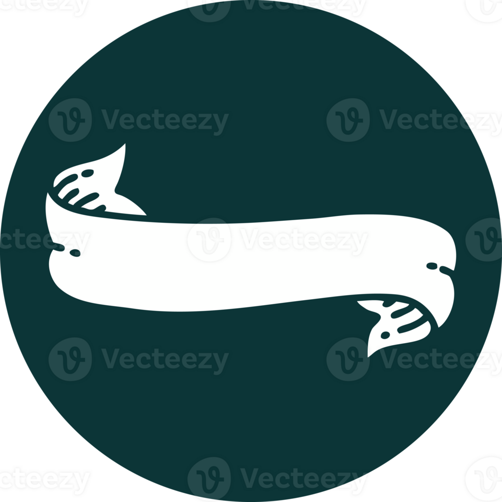 iconic tattoo style image of a banner png