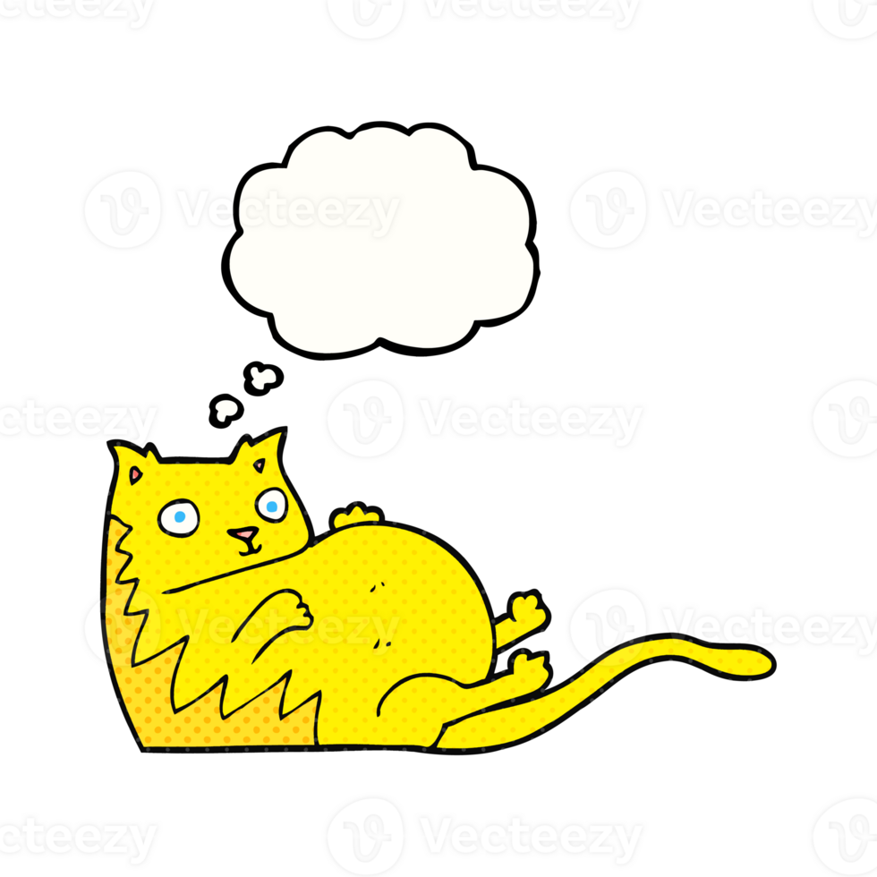 drawn thought bubble cartoon fat cat png