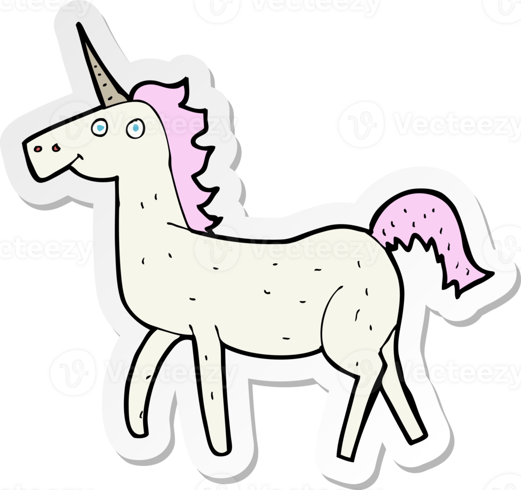 sticker of a cartoon unicorn png