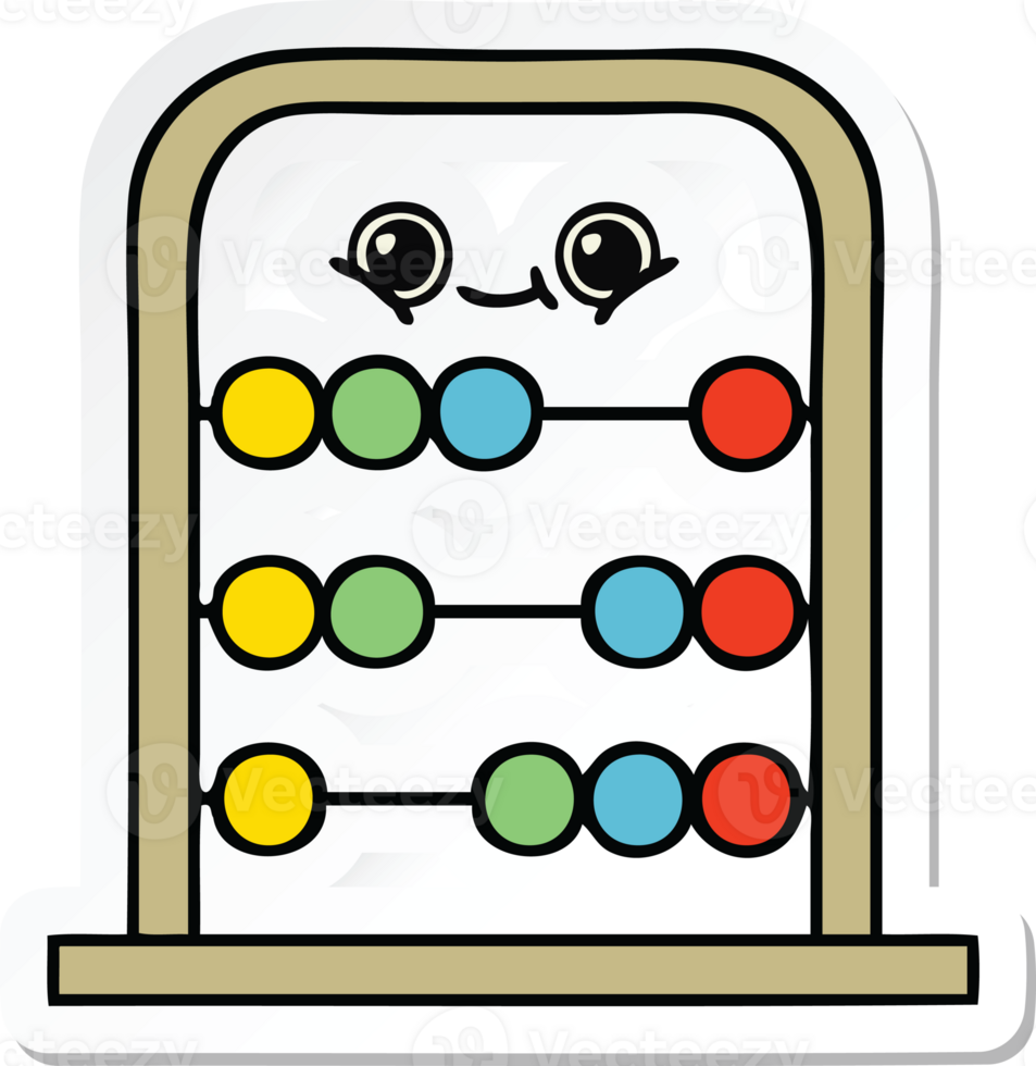 sticker of a cute cartoon abacus png