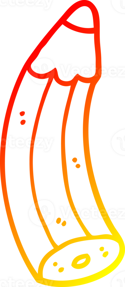 warm gradient line drawing of a cartoon pencil png