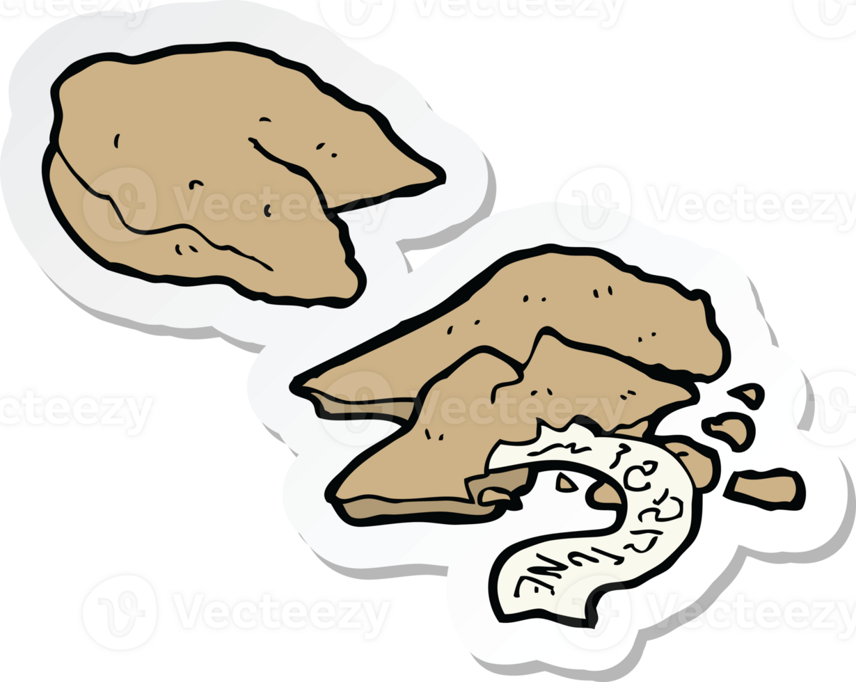 sticker of a cartoon fortune cookies png