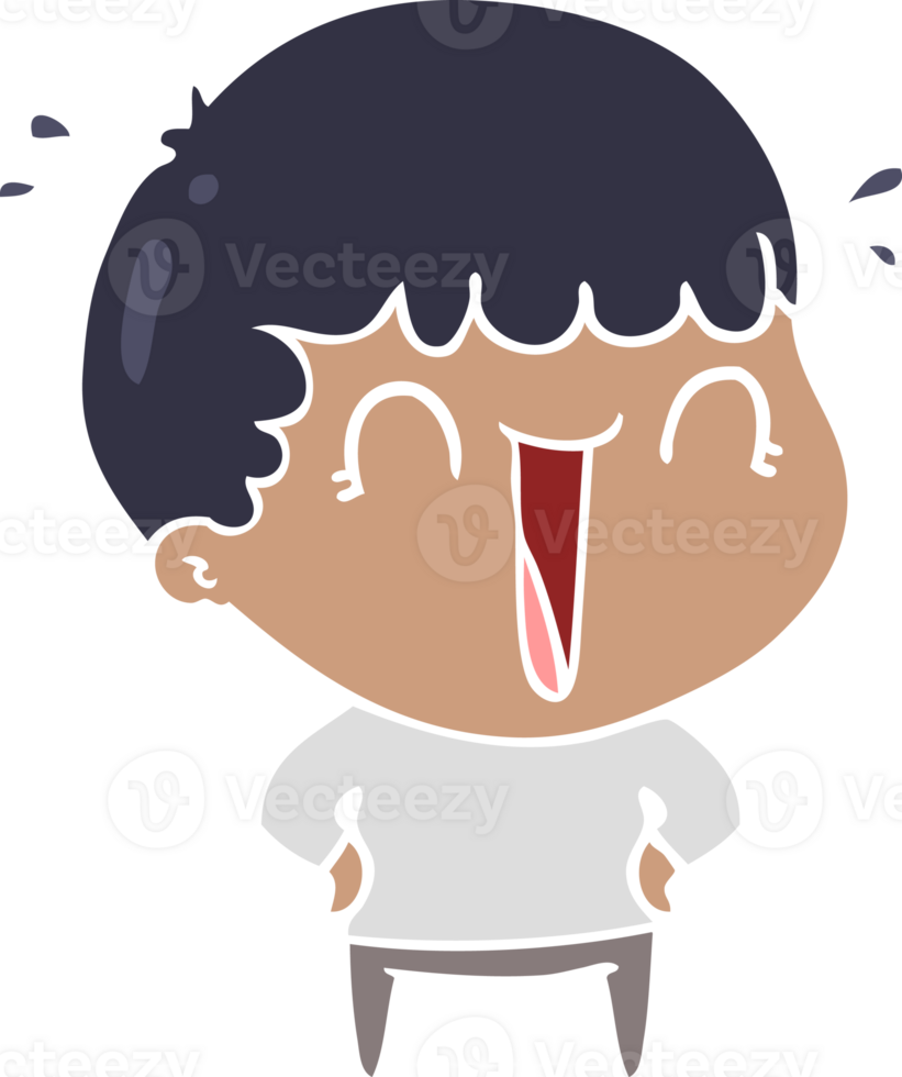 laughing flat color style cartoon man png