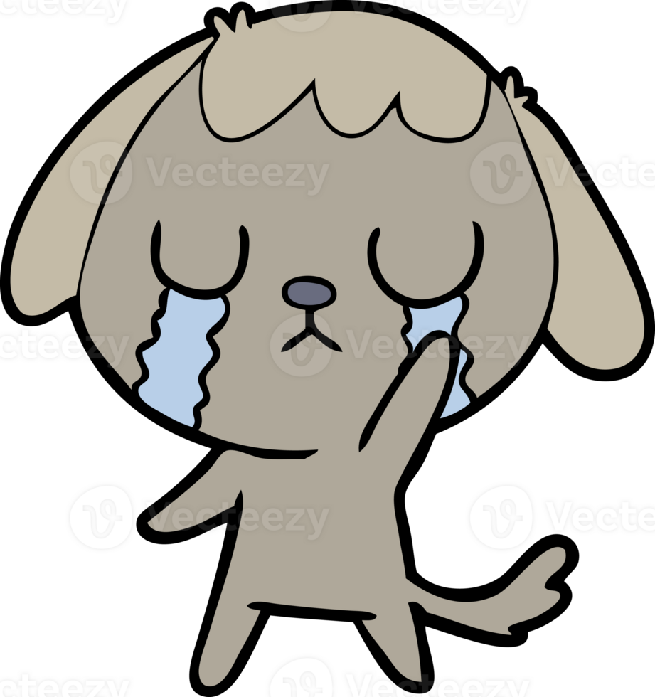 cute cartoon dog crying png