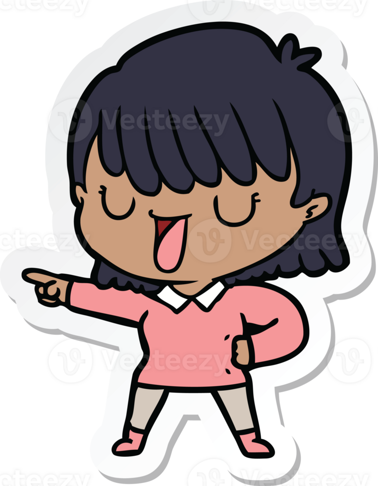 sticker of a cartoon woman png