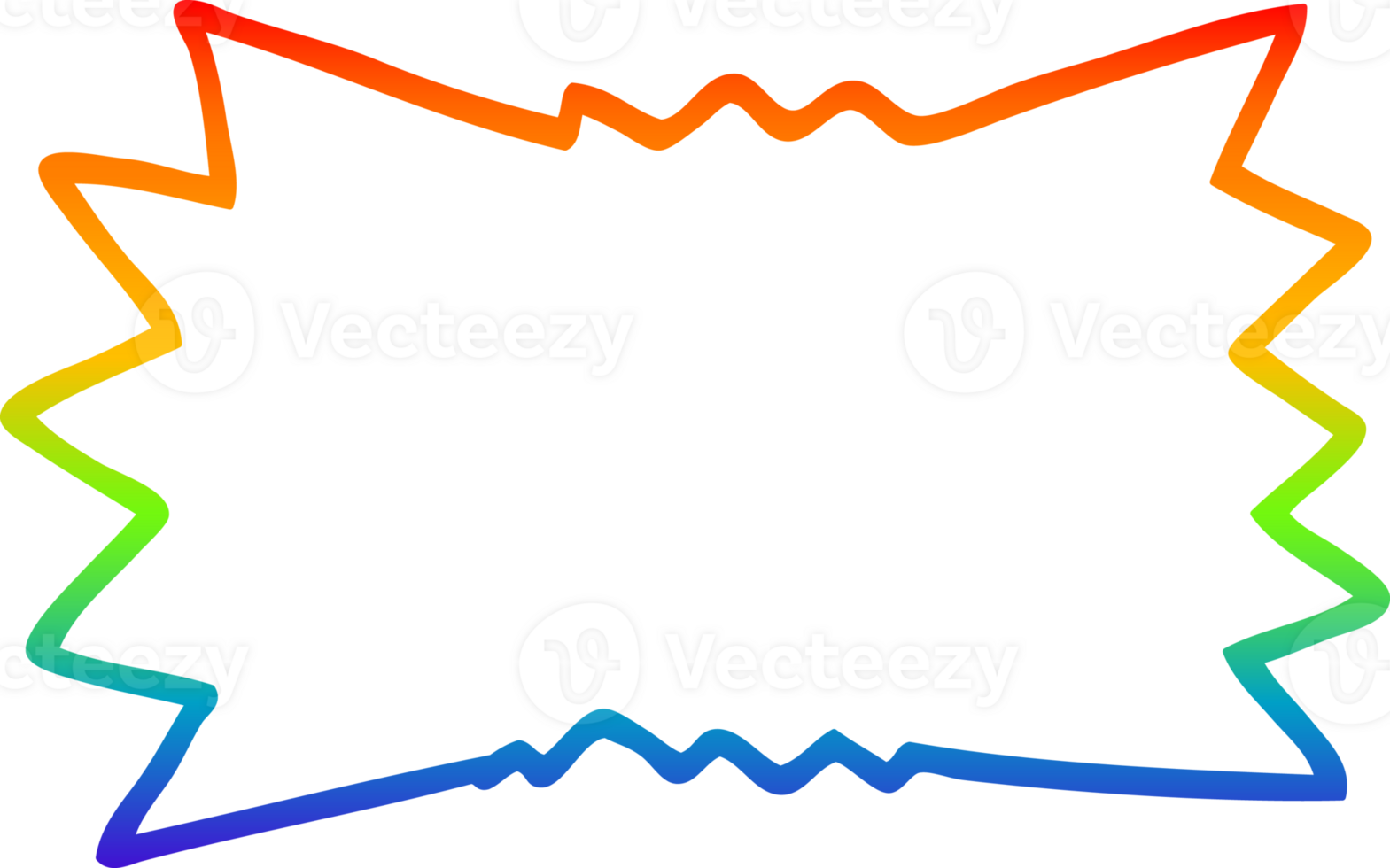 rainbow gradient line drawing of a cartoon bang png