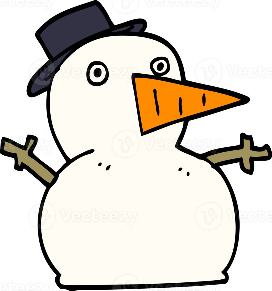 cartoon doodle funny snowman png