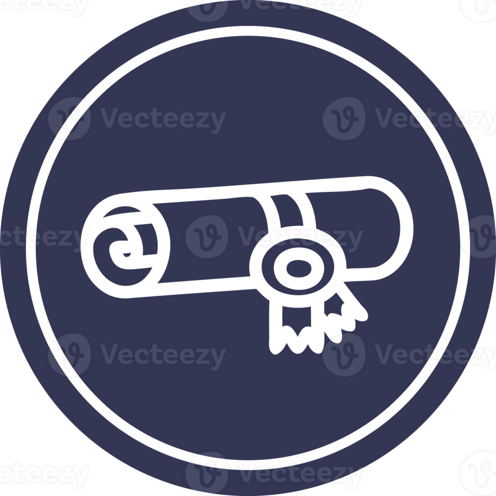 diploma certificate circular icon symbol png