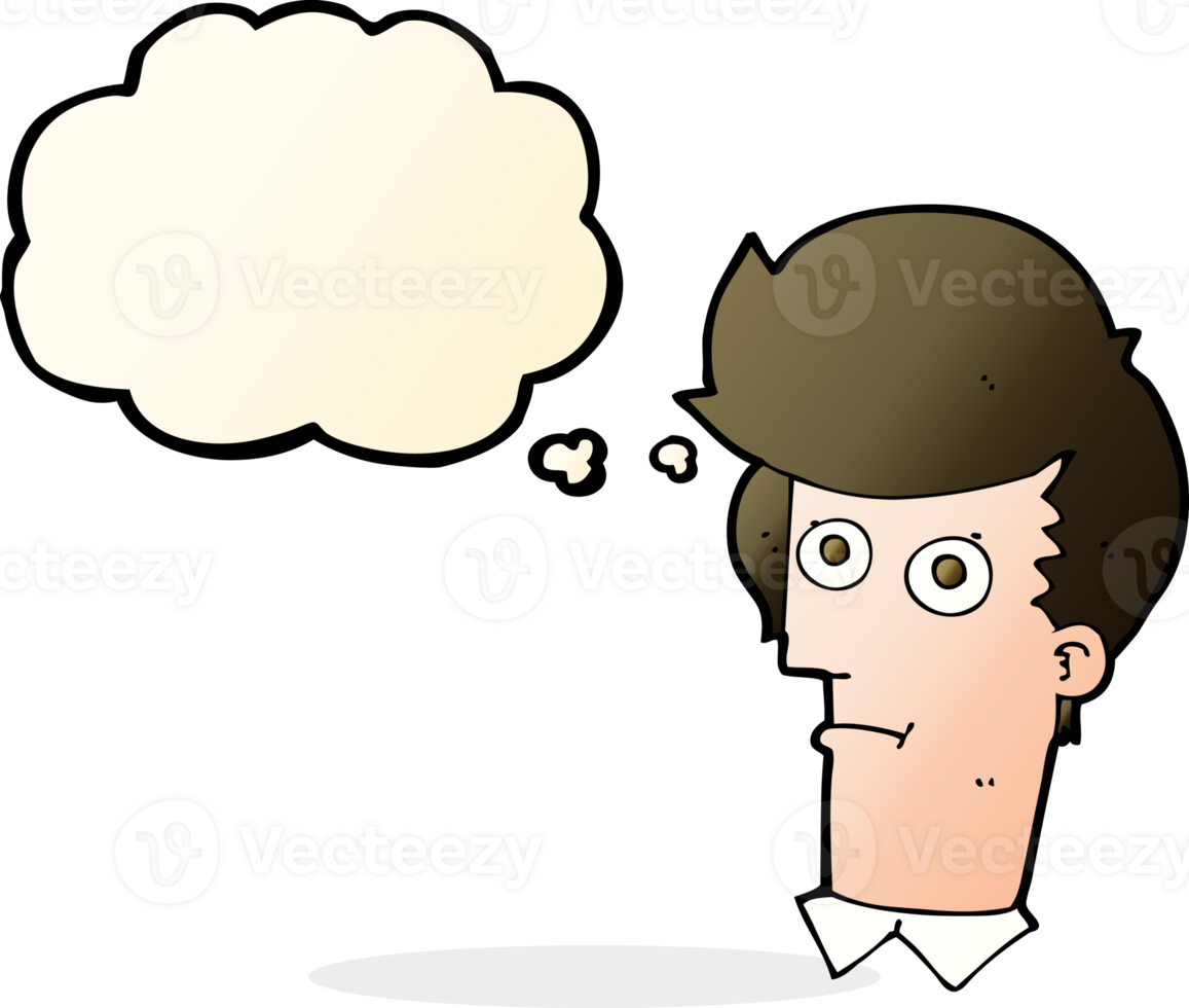 cartoon staring face with thought bubble png